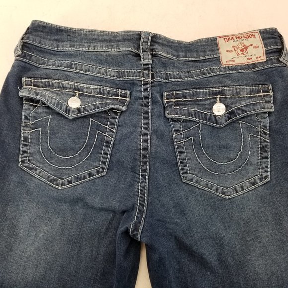 True Religion Jennie Curvy Mid Rise Skinny Jeans Size 32 x28 Flap Pockets - Picture 3 of 9